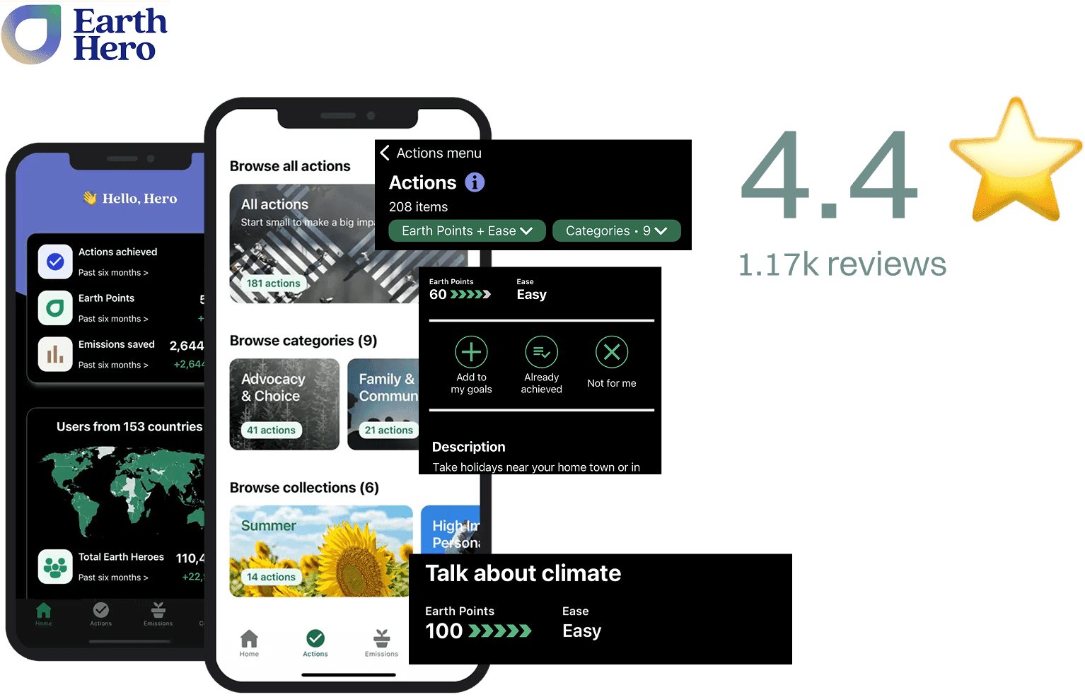 Screens from a carbon footprint app we analysed.