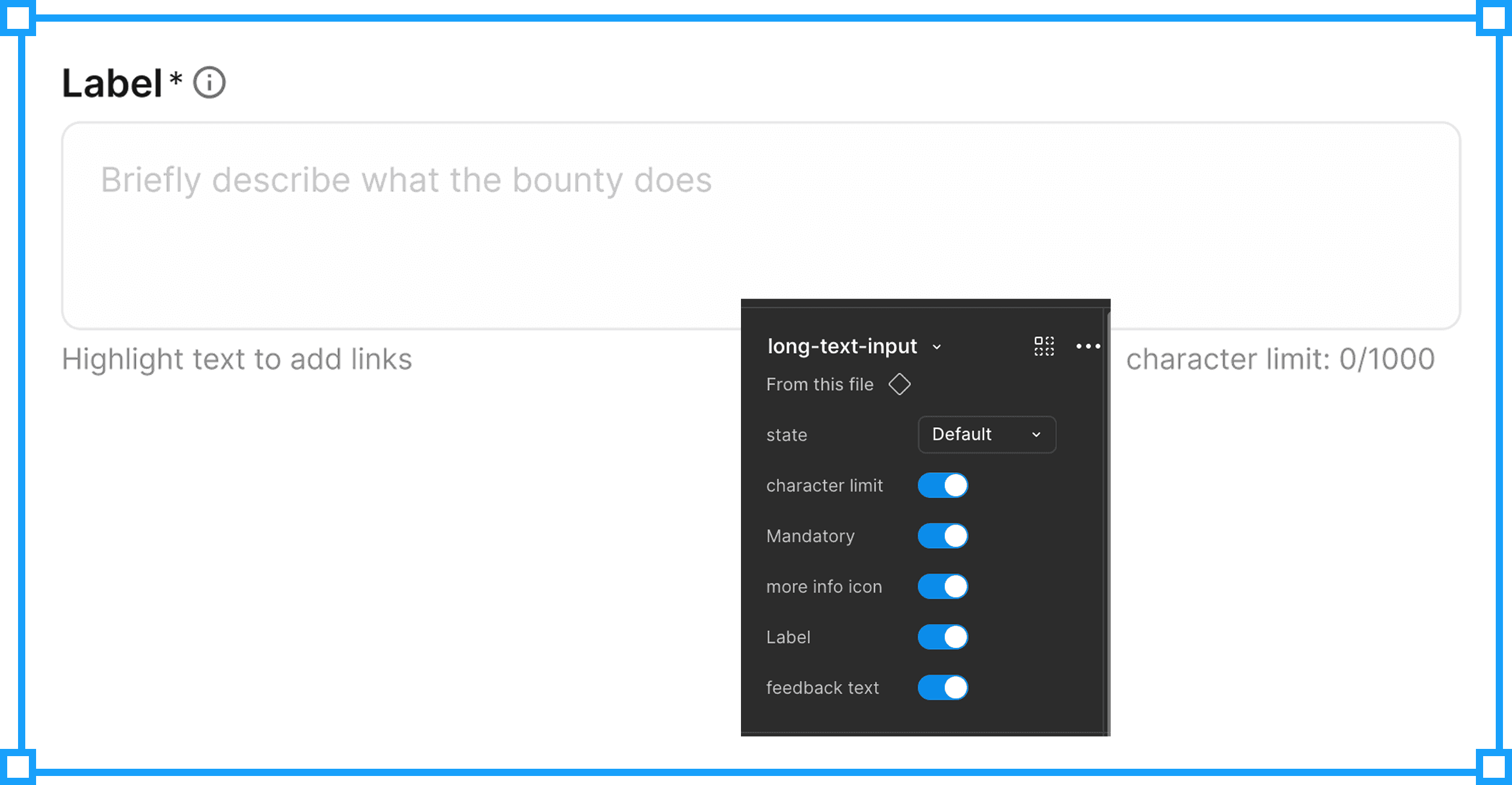 The long text input component and its variants.